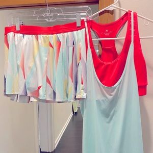 Adidas Matching Tennis Skort Top Activewear Set